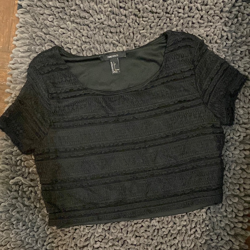 F21 Crop Lace Top